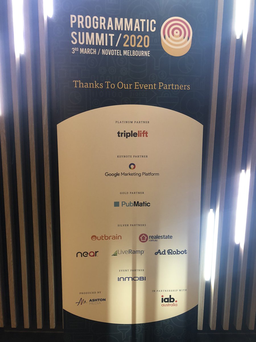 MunsterPete's tweet photo. All set for #programmatic20 Melbourne! Action packed day ahead with our session kicking off at 11:45am. See you there!! https://t.co/y5YPDJj5Pc