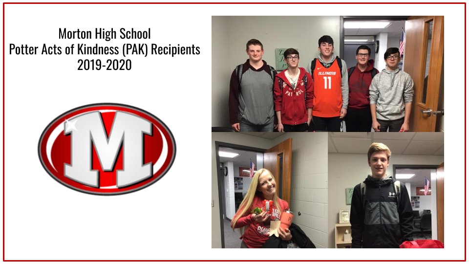 MHSStudentServe's tweet photo. THANK YOU to another great group of PAK (Potter Acts of Kindness) recipients! Your acts of kindness help to make Morton High School a better place 😊👍 #SpreadKindness https://t.co/FSogtCukG2