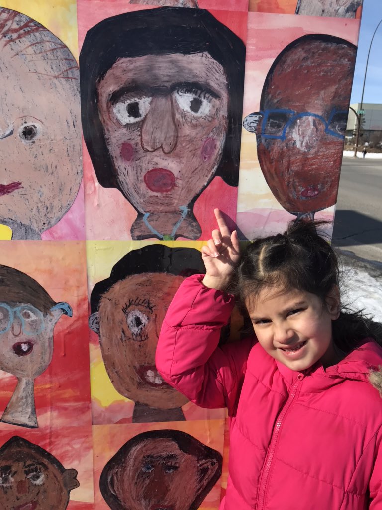 CBCJenny's tweet photo. Grade 1&amp;2 students from Colonel J. Fred Scott School in Whitehorn are local artists! Their self-portraits are featured on utility boxes in the community. And they’ll tell you all about it on @CBCHomestretch at 4:20 today! https://t.co/gK2vFmtxal