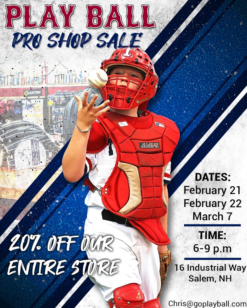 Play Ball Salem is hosting Methuen Youth Baseball's last tryouts THIS WEEKEND! Come to the tryouts and get 20% off our entire store while you're there 👀