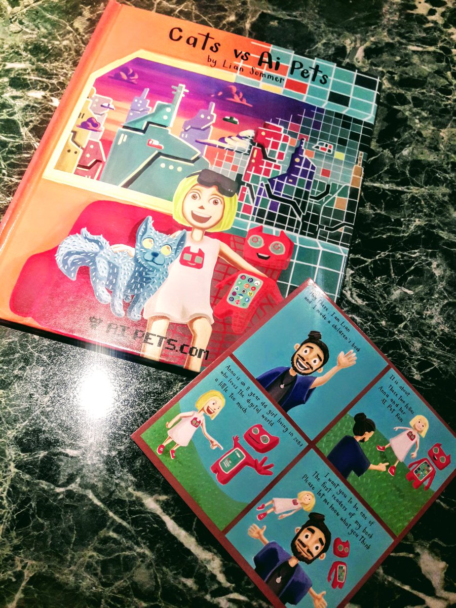 PsycoachTP's tweet image. Lian of @aipetscom contacted me months ago to hear my thoughts on the #ChildrensBook he was about to publish. 

The topic: #AI pets vs. real pets.

And now, here it is! So excited to get it in the mail.

Well done Lian!👏🤖🐱📴

#DigitalWellness #TechLifeBalance #ChildrenAndTech