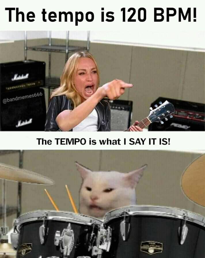 AmericanMusical on Twitter: &quot;Meme Credit: BandMemes666 ------------ #Meme # Memes #MusicMeme #MusicianMeme #DankMeme #FunnyMeme #DrumMeme #Drums # Drummer #Drumming #Tempo #Cats #AmericanMusical #AmericanMusicalSupply  @marshallamps @Peavey… https://t.co ...