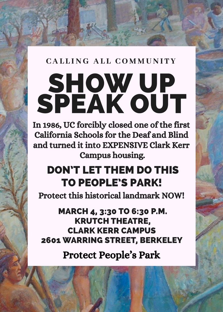 Support People's Park @ Krutch Theater, Clark Kerr Campus