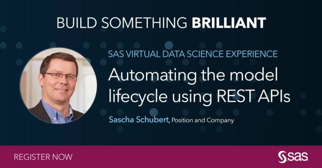 virtualjam's tweet photo. Join @saschas40 for a deep dive into automating the model lifecycle as part of Data Science Day hosted by @SASsoftware. #IAMDataScience #SDSE2020 https://t.co/MHxDhmpCtu https://t.co/CjfkPZJVRt