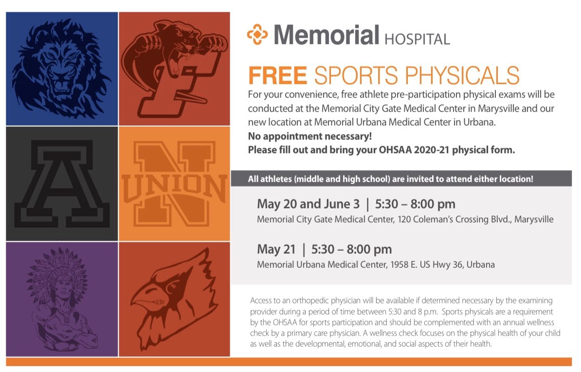 TriadSportsMed's tweet photo. Free Sports Physicals!!! 3 dates!
May 20 & June 3-Memorial City Gate
May 21-Memorial Urbana
5:30-8:00pm
#freephysicals #noexcusenottohaveone https://t.co/uREXucLBwh