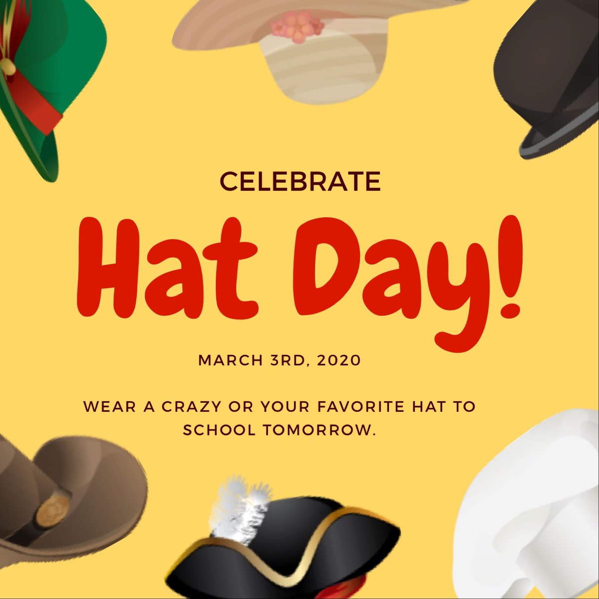 WesterLISD's tweet photo. Celebrate #ReadAcrossAmerica tomorrow by wearing a crazy or your favorite hat to school tomorrow. #WeAreLubbockISD #CampWester https://t.co/ll5Umo1EUv