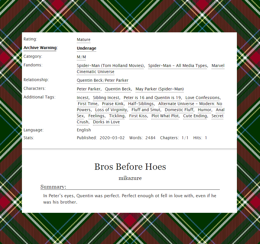 mikazure's tweet photo. "Bros Before Hoes"
read full story on AO3: https://t.co/b8DgPhxxhw
#beckpeter #spiderio #fanfiction https://t.co/076UrmK7rL