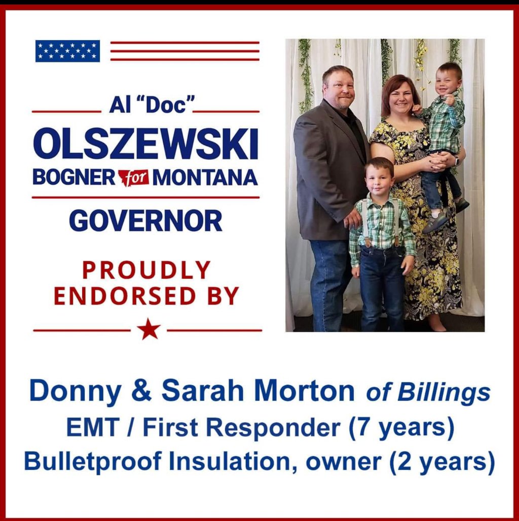 alformontana's tweet photo. Endorsements from THE people are the best kind! Not bought & paid for but from the heart. ๐บ๐ธโค๏ธ
Al & team are so grateful!
Read the endorsement & see why Al is the best choice for MT!
Thanks again Donny!
#endorsement #mtleg #mtgop
#ImwithAl
Click โฌ๏ธ
https://t.co/Kf5FPWus68 https://t.co/NQS8FGvZnx
