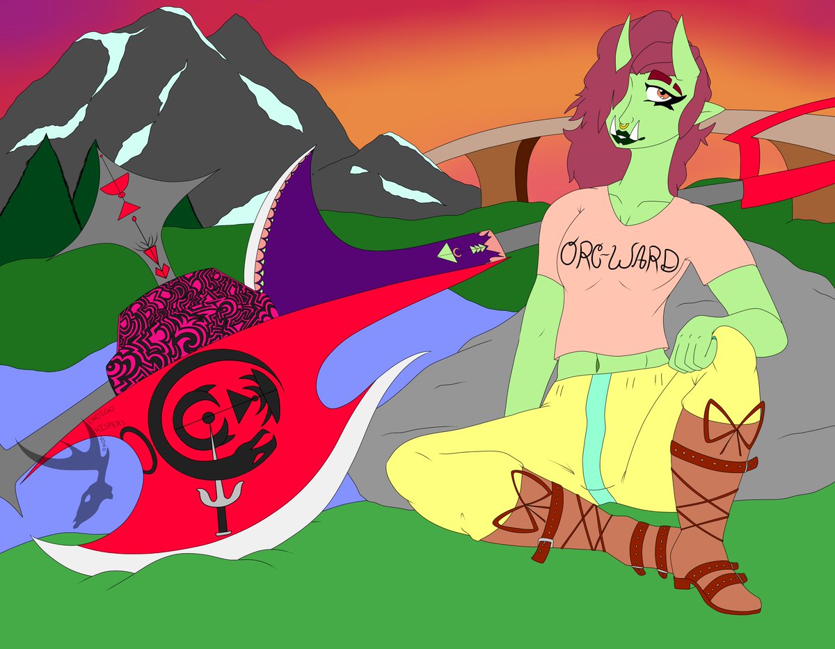 Wynndygoon's tweet photo. Nazrusha "Honeydew" Stomm is the orc girl that has been teased before!
This was an experiment on backgrounds, and tbh, I would have shaded it if it wouldnt take so damn long.
I hope you all like her!
#orc #orcgirl #fantasyart #femaleorc #myoc #myart #WendigoWhispers #WWart https://t.co/ThY38GJtjl