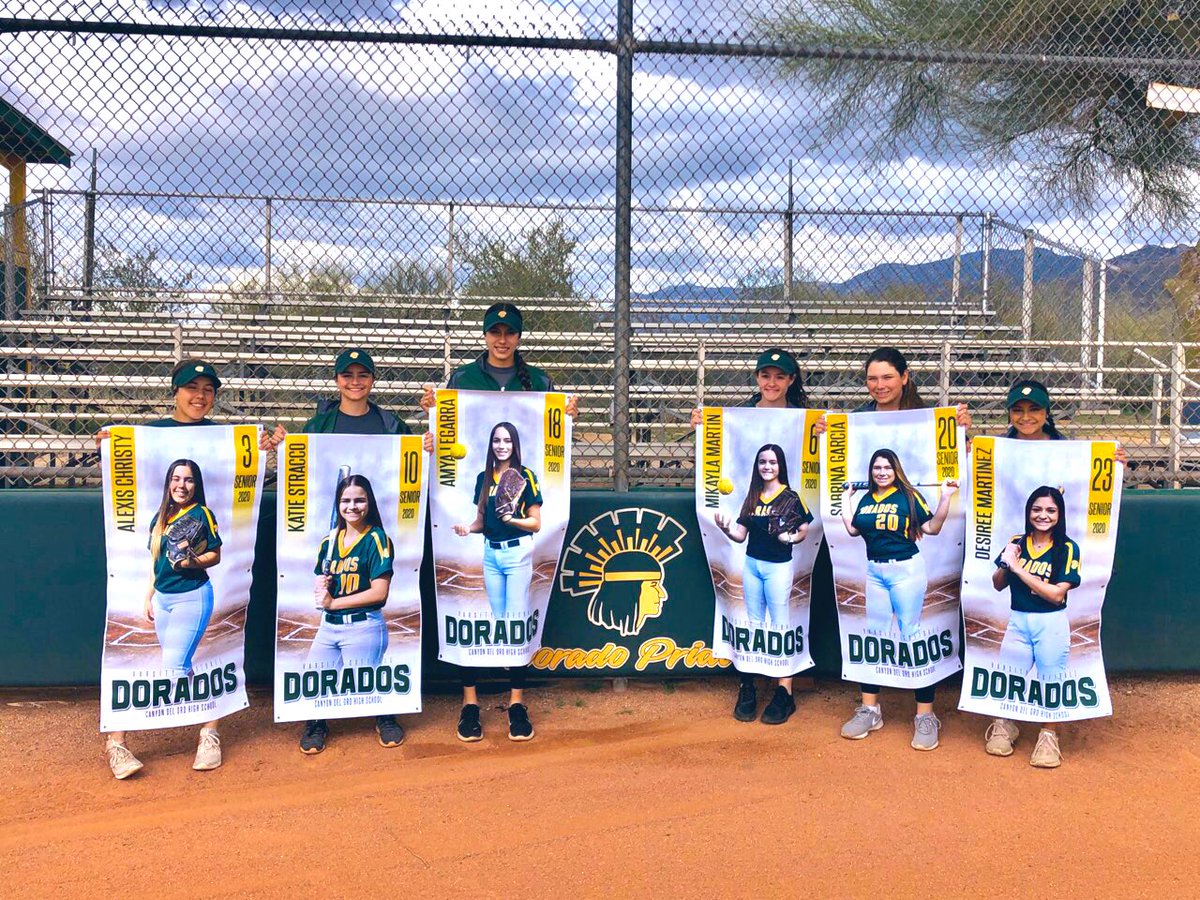 CDOSoftball's tweet photo. Senior banners are in! 💚💛 #DoradoPride https://t.co/dbfpuiesUm