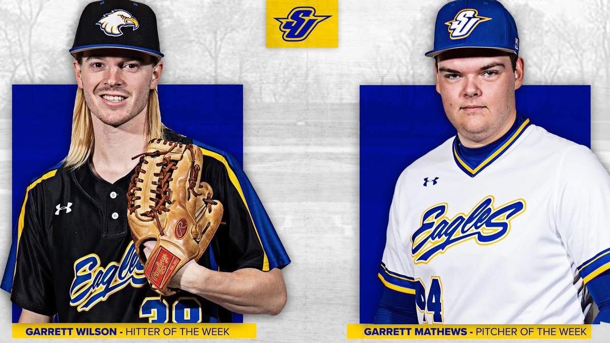 G’s ⬆️, foes ⬇️! Wilson and Mathews take <a href="/SLIAC/">SLIAC</a> Player of the Week awards, making it 3️⃣ straight 🧹🧹🧹for the Eagles! #skoeags 🦅