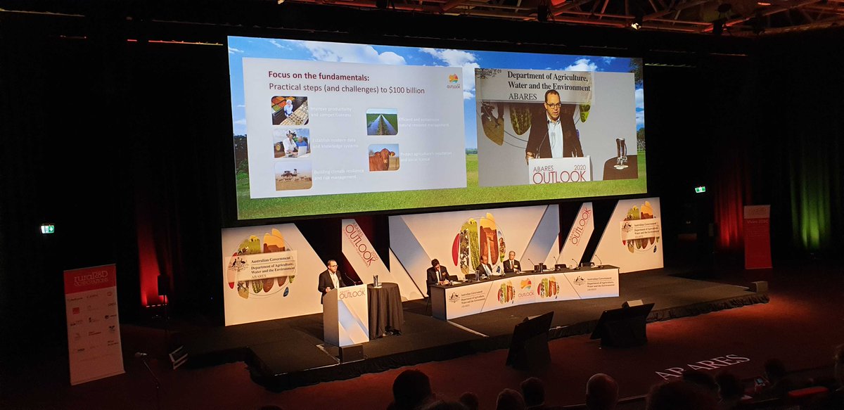 RivergumComms's tweet photo. At #ABARESOutlook2020 today learning what's needed to be a $100b Ag sector by 2030. Considering politics, climate, viruses, macro and micro economics.... but the gem so far is @D_LittleproudMP assertion that Ag is sexy, with a big future. We couldn't agree more 🙌 https://t.co/IgylslbKjT