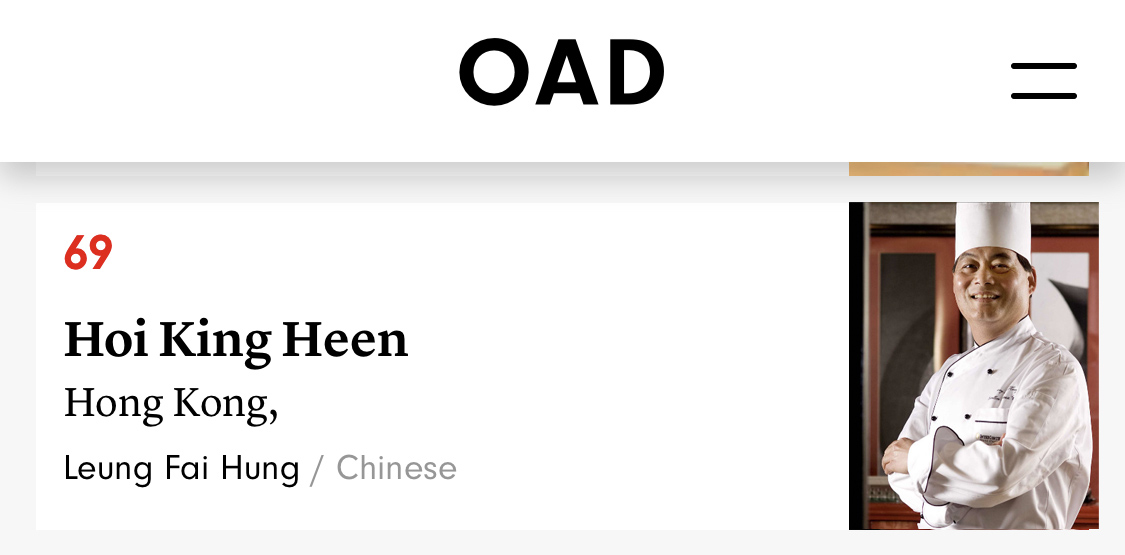 ICGSHK's tweet photo. We are beyond thrilled that Hoi King Heen has once again been chosen for Opinionated About Dining 2020’s Top 100+ Asian Restaurants List. 
Kudos to Chef Leung Fai-Hung and the team for their dedication in providing authentic Cantonese dining experience for our discerning guests. https://t.co/sBV2nBBFZb