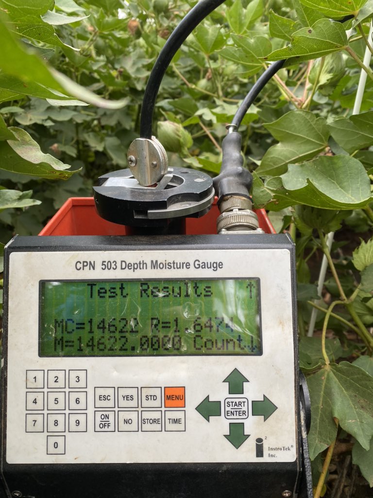 GabNapes's tweet photo. Did some neutron probing this morning at the Yanco Cover Crop. Data will be analysed when this trial is finished, giving us an understanding of what went on underground. #MoistureMeter @NSWDPI_AGRONOMY @CottonInfoAust @CottonResearch https://t.co/51ir9hATW2