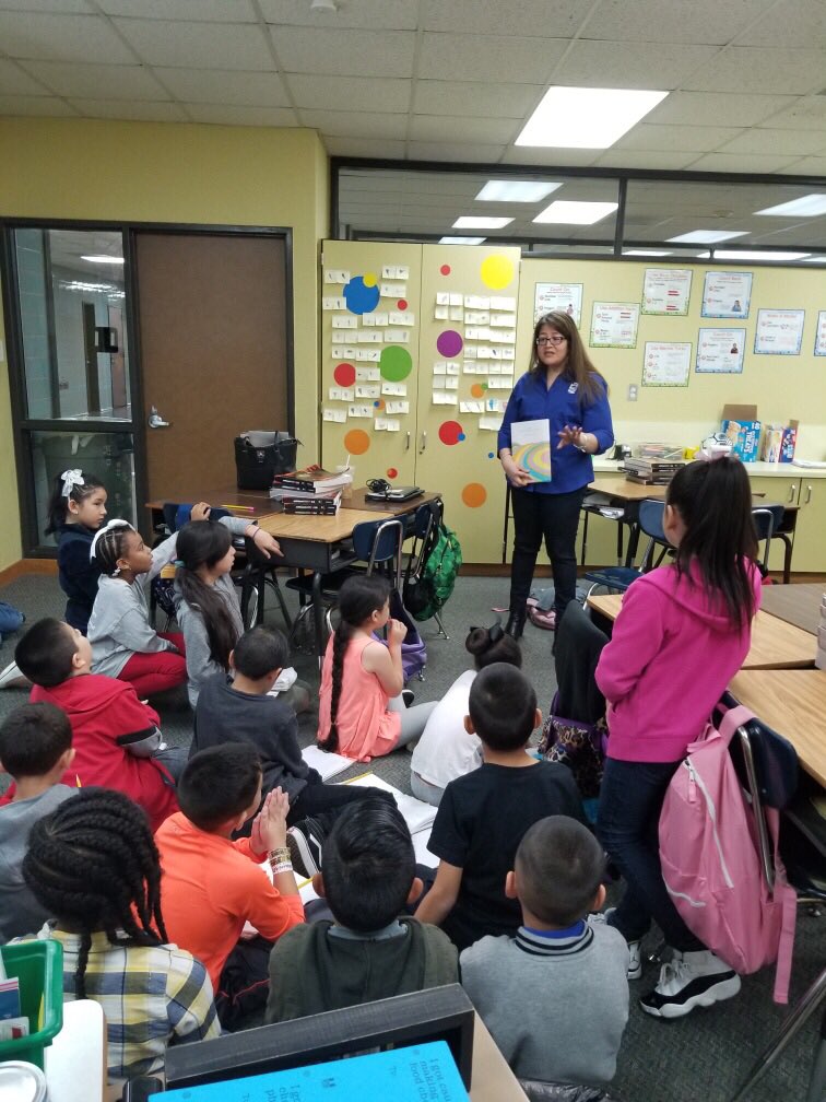 SJEBears's tweet photo. City Council Member Laura Alvarado helped SJE celebrate Read Across America today. Thank you for sharing the joy of reading with our students! @GCCISD @CityofBaytown https://t.co/31O7ugCV7B