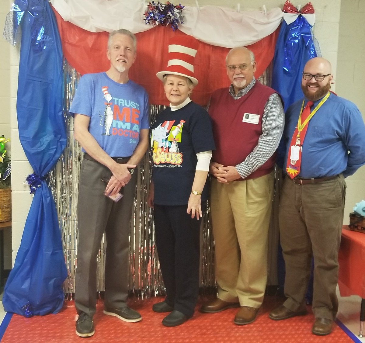 💗🏫📕
Thank you Mary Beth Dellinger for visiting our class today(Read Across America Day)&amp; reading The Foot Book to the boys and girls! Also, thank you to Dr. Flannery, Phillip McLain, and Mr. Combs for stopping by. 
<a href="/Bill_Flanary/">Bill Flanary</a>
<a href="/dellinger_beth/">Mary Beth Dellinger</a>
<a href="/PhillipMclain/">Phillip McLain</a>
<a href="/matt_combs10/">Matt Combs</a>
