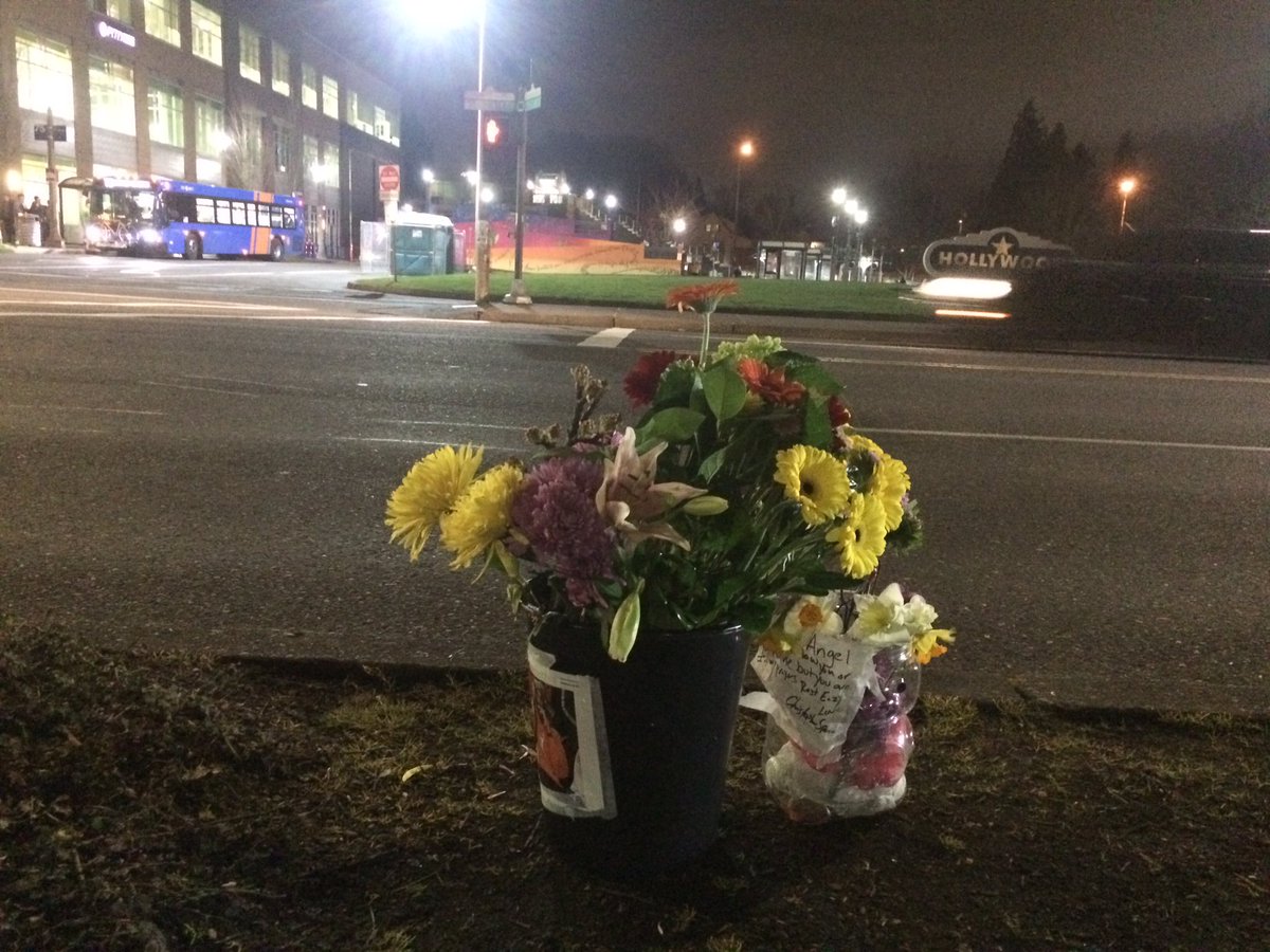 It would be really great if <a href="/PBOTinfo/">Portland Bureau of Transportation</a> could install Vision Zero board readers before loved ones arrive to make their own memorial. These flowers look so lonely.