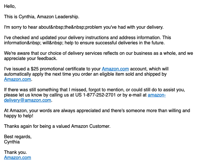 jsjacob's tweet photo. @AmazonHelp I find this unacceptable. My account had delivery instructions. These instructions have been ignored many times. I have no confidence they will be followed in the future. I was told my account can be marked for non-Amazon Logistics delivery. I want UPS. https://t.co/AYqAP1kWJ5