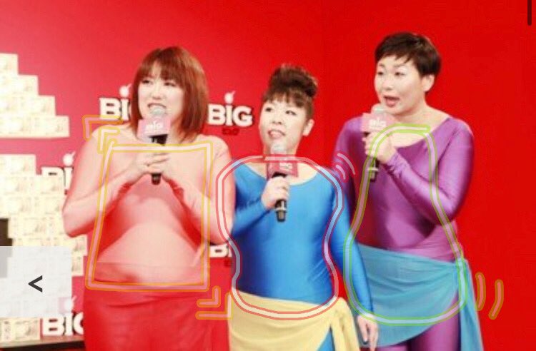 子 恐らく森三中は綺麗に骨格タイプが分かれていると思われます あくまでも予想ですが 左から黒沢さんが骨格ナチュラル 村上さんが骨格ストレート 大島さんが骨格ウェーブ 体の重心の位置が違うのでそれぞれ太り方も違いますね ぽっちゃりさんの