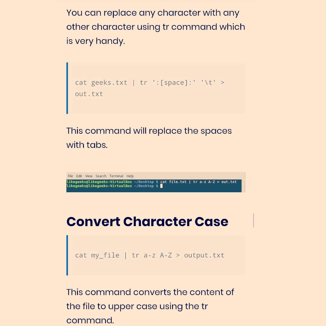 linuxtipss's tweet image. TR Command in #Linux, Replace any character with other character. Check below Command examples.
#linuxtips #linuxtutorials #trcommand #linuxcommand #replacecommand #cloudlinux #linuxserver #webserver #servertips #commamd