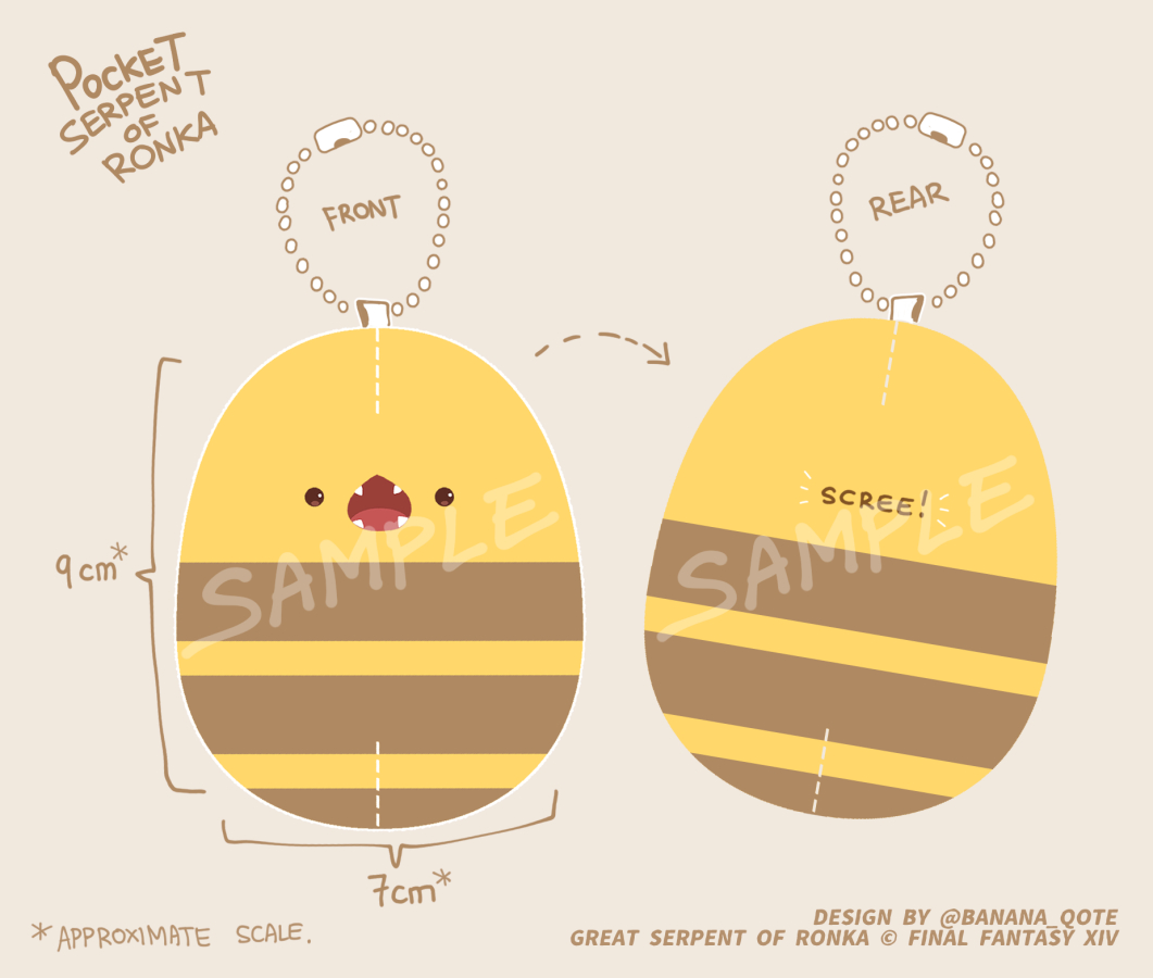 Here is a mockup preview of the upcoming scree keychain plush! (tamago omanjuu) POCKET SERPENT OF RONKA! estimated price will be $15+shipping. I'll put up a pre-order page as soon as I get confirmation from the manufacturer.Please look forward to it! <><>