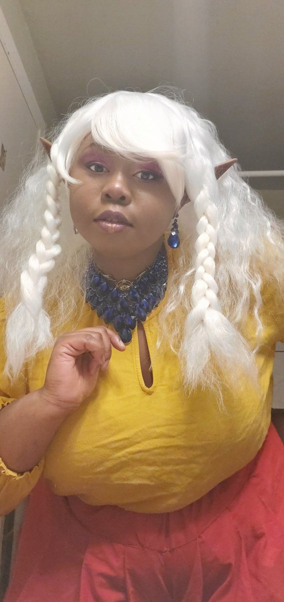 MorbidMart's tweet photo. I updated my wig and I'm pretty sure I'm a grumpy elf wife now. #cosplay #elf #dnd #LARP https://t.co/FG7EeCzMOX