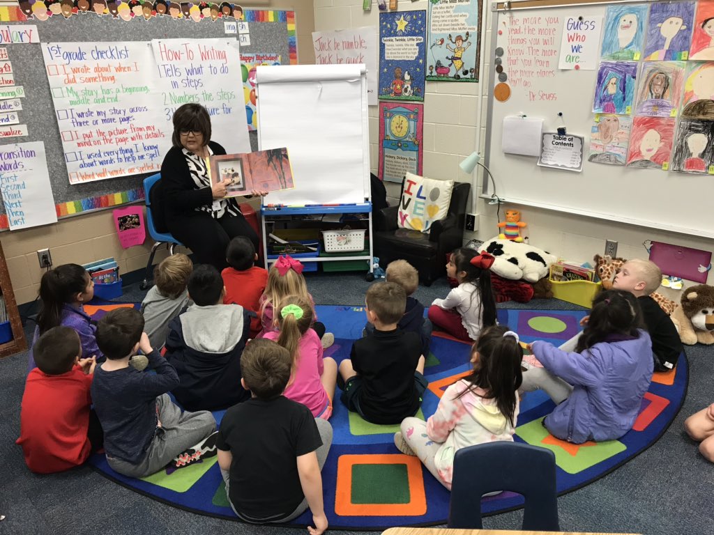 Thanks to the special guests who read to us today. We love to read and we REALLY love to be read to!  ❤️<a href="/mrsross_rann/">Jennifer</a> #ReadAcrossAmerica