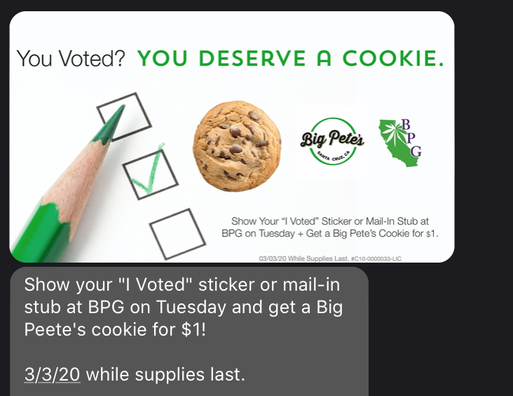 Free pot cookie if you vote