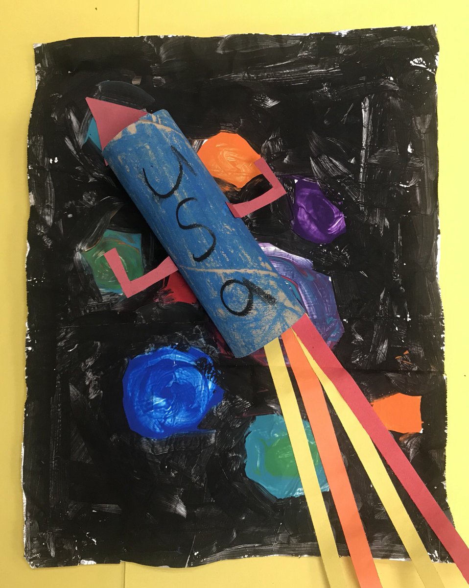 Second grade had fun making these rockets! #artrocks #plattinrocks