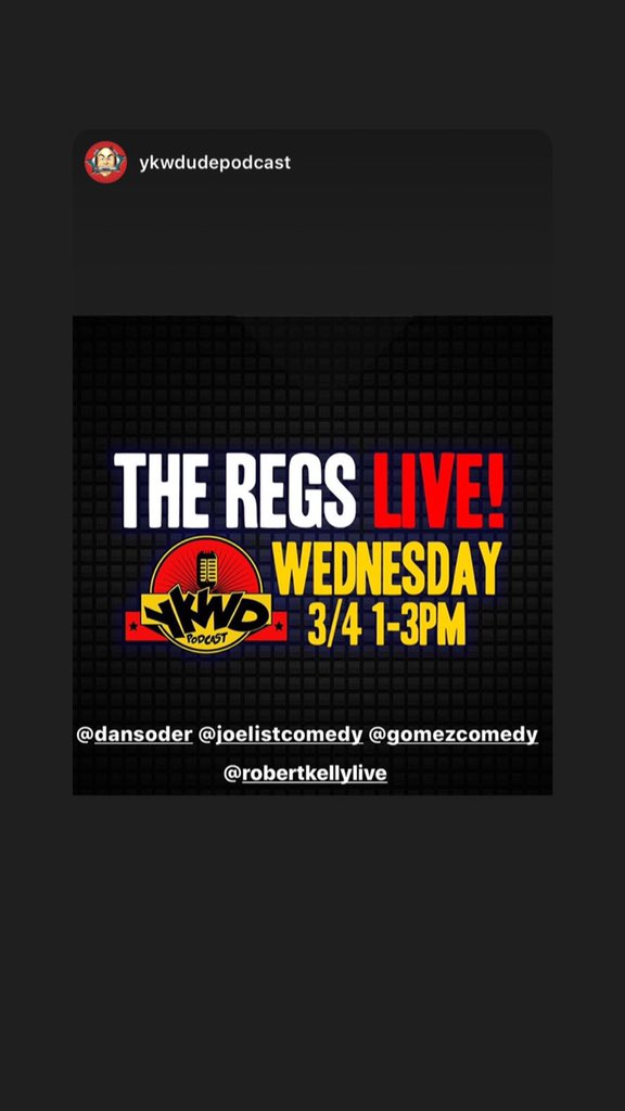 Tomorrow @ykwdpodcast #theregulars