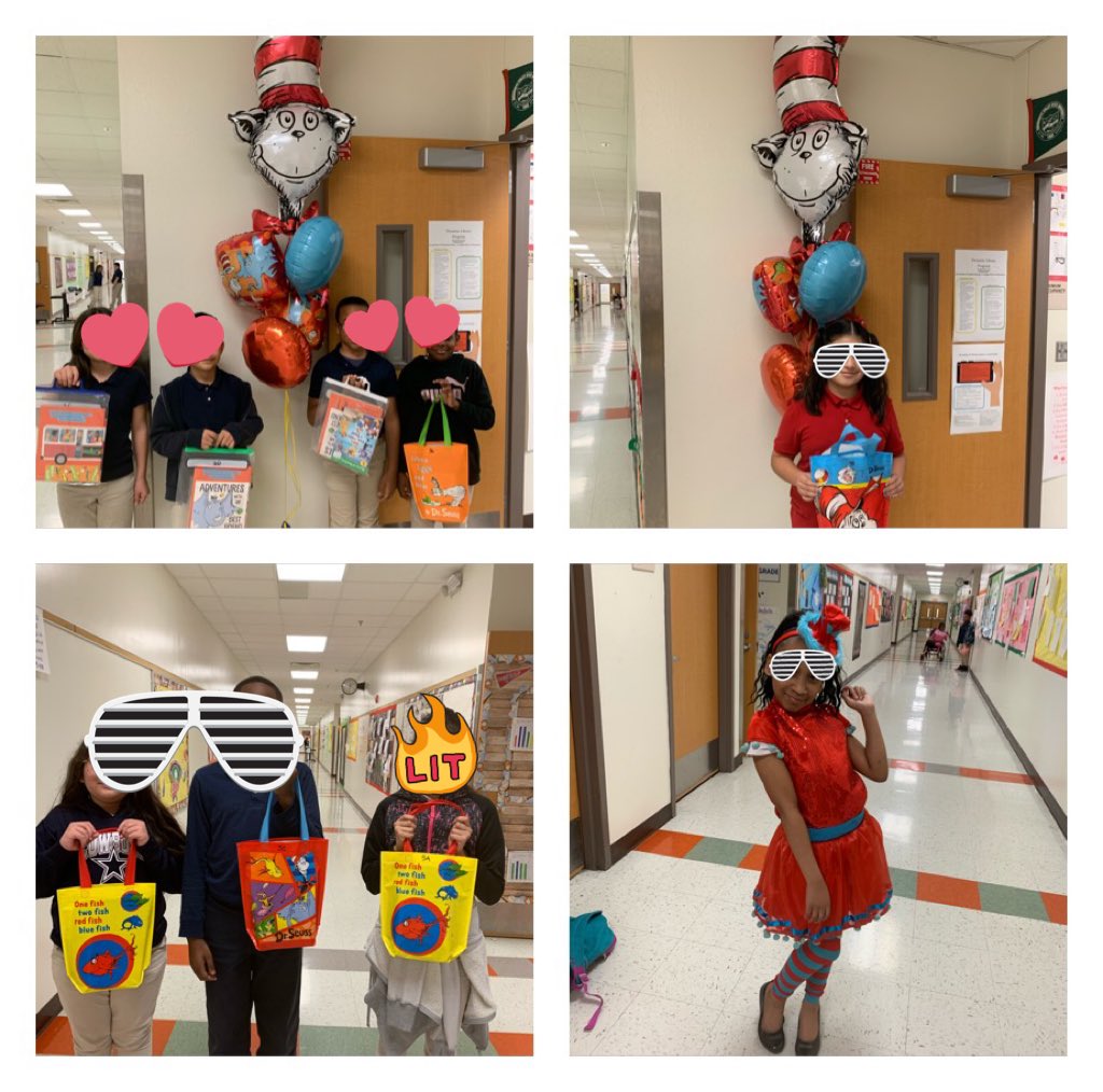 tatumlibrary's tweet photo. Some of the lucky winners of our book giveaway today! We were also able to give every Titan a Dr. Seuss bookmark, pencil, or some cool stickers! @DISD_Libraries #ReadAcrossAmericaDay #celebratingdiversereaders #readingisourthing https://t.co/mgX2WXVlnY