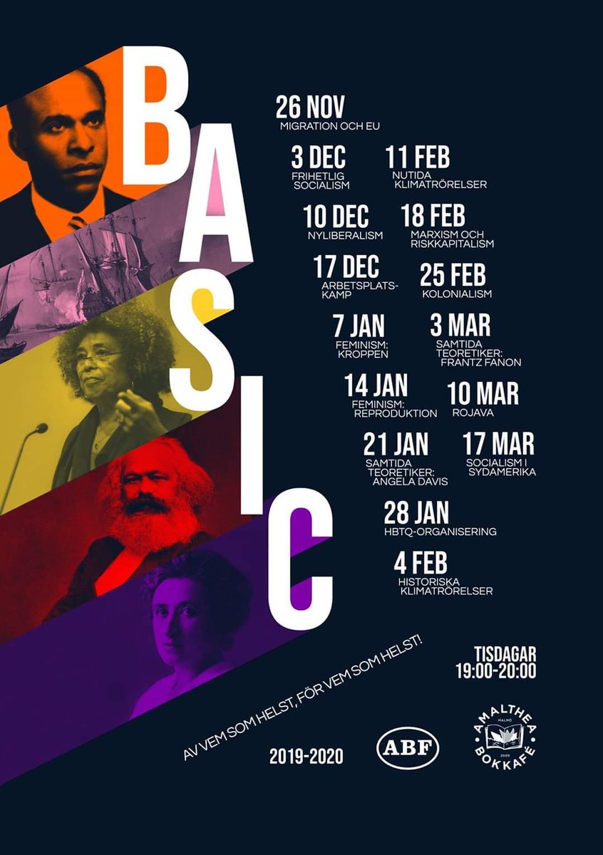 Basic är <a href="/AmaltheaBokkafe/">Amalthea Bokkafé</a>’s föredragsserie för dig som vill få en grundläggande kunskap i politisk ideologi, teori och praktik (och lite historia).
Allt är gratis och alla, oavsett förkunskaper, är välkomna!

📕10/3 Rojava
📕 17/3 Socialism i Sydamerika

facebook.com/events/s/basic…