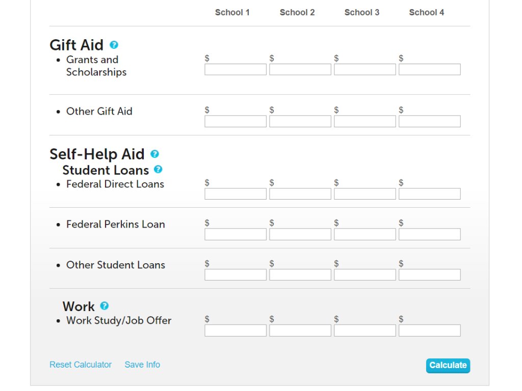MyBigFuture's tweet photo. Seniors! When you're comparing your financial aid packages, make sure to use this free tool to help you compare packages from up to 4 schools: 
▪️ Grants
▪️ Scholarships
▪️ Loans
▪️ Work study
▶️ Get started now: https://t.co/oTVtPFBkCg https://t.co/DaIISlGLaB