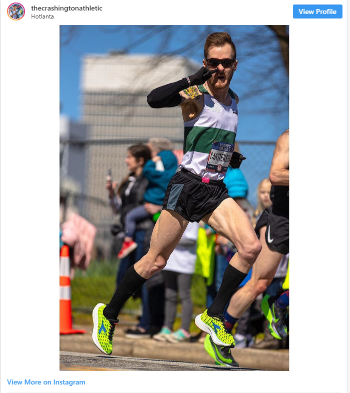 bartoldbiomecha's tweet photo. Some athletes went to lengths to wear Nike Next% at the US Olympic Marathon Trials. Kyle Masterson, a Diadora pro, did, as captured in the Instagram photo below. That’s definitely a Vaporfly Next% midsole below the Diadora mesh. credit @dengaterade
#nike #vaporfly #nextpercent https://t.co/nUgaNEEQ26