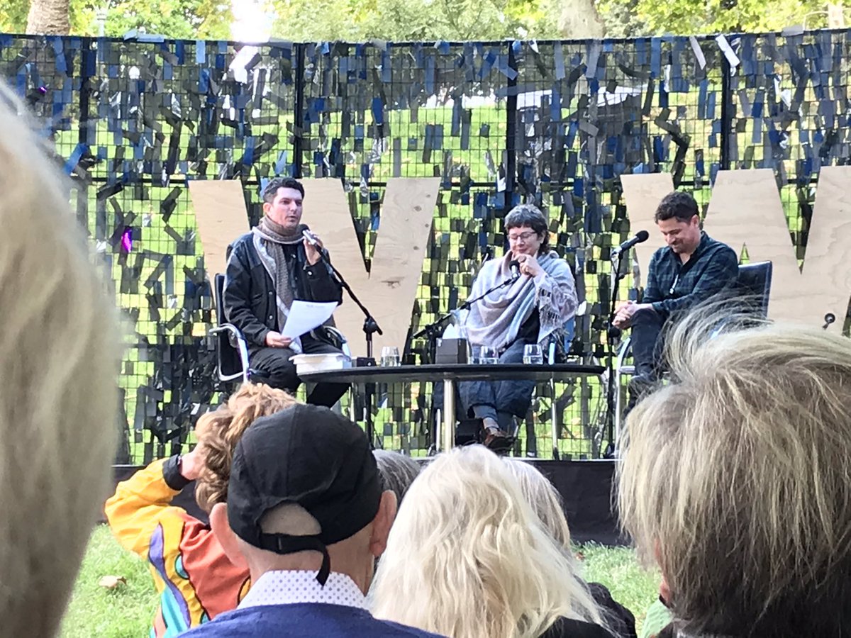 DunesLargs's tweet photo. Can the day get much better? Or much worse? Hope and despair listening to @Scottludlam with Michael Christie and Sophie Cunningham @sophiec #AdlWW Trees For Life @adelwritersweek https://t.co/afukHAD31Y