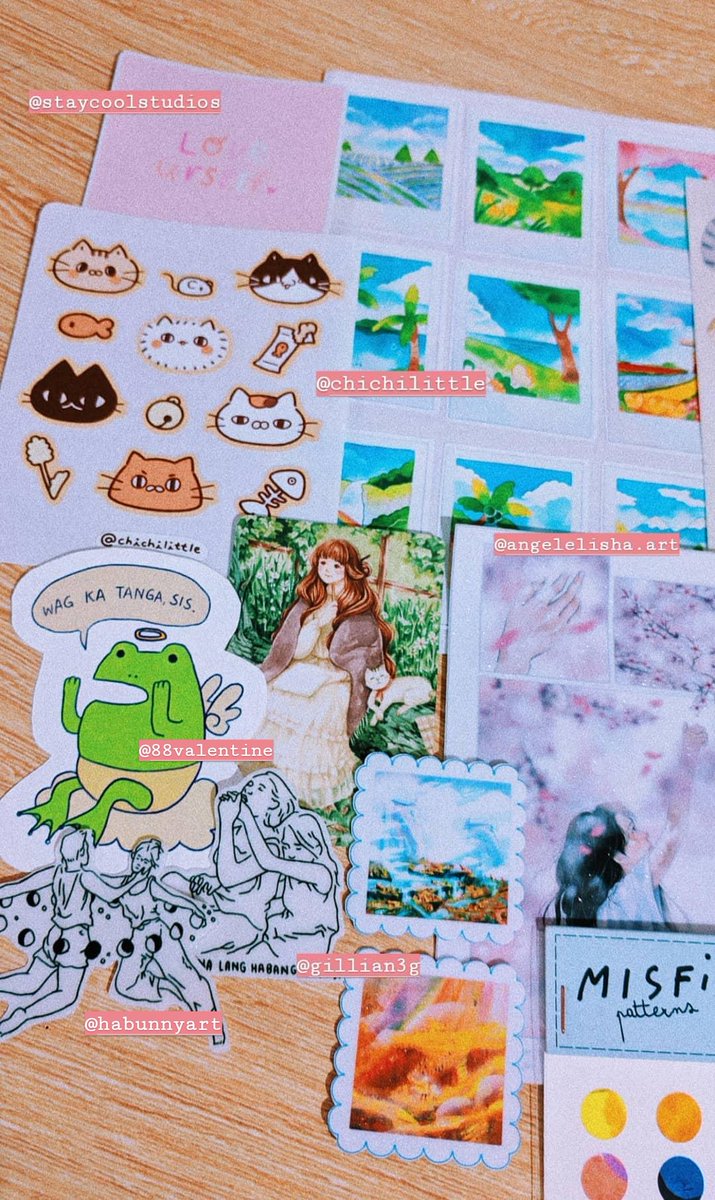 _chainyan's tweet photo. #StickerconMNL2020 haul✨ Everyone's IG accounts are on the photos, so please give the artists a visit! 💕 https://t.co/4jI5MclXc2