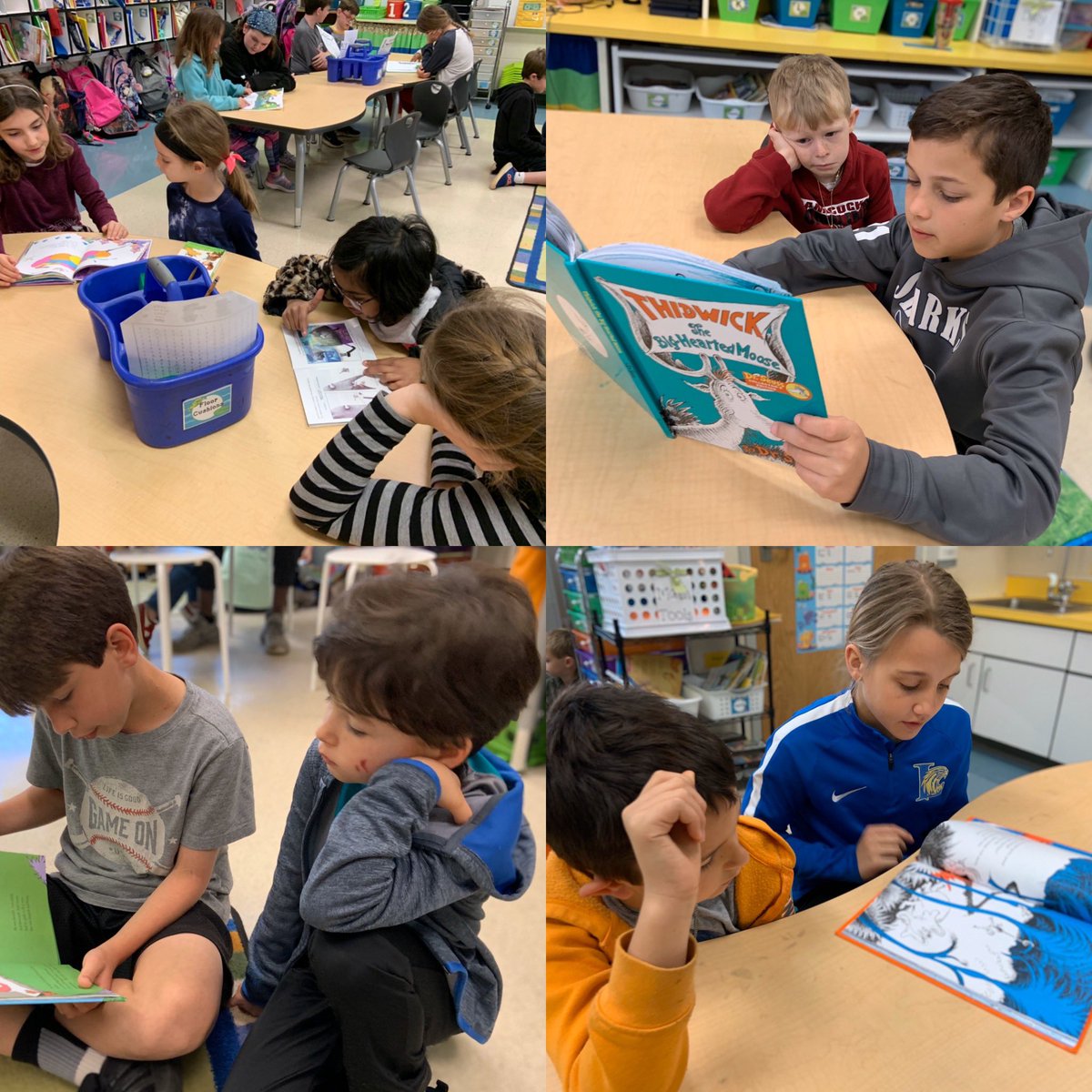MrsLeitzsey's tweet photo. Book buddies, French readers, and @Mr_ARobertson, oh my! We’ll take any chance we can get to read all the books! #ReadAcrossAmericaDay @Midway_Mustangs https://t.co/PoFHJILJRU