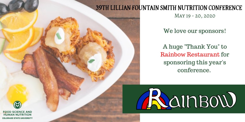 LFS_Conference's tweet photo. Thank you @RainbowResturant for sponsoring this year's Lillian Fountain Smith Nutrition Conference!
https://t.co/sC4Tdw17Wt https://t.co/v5S1Un24zA