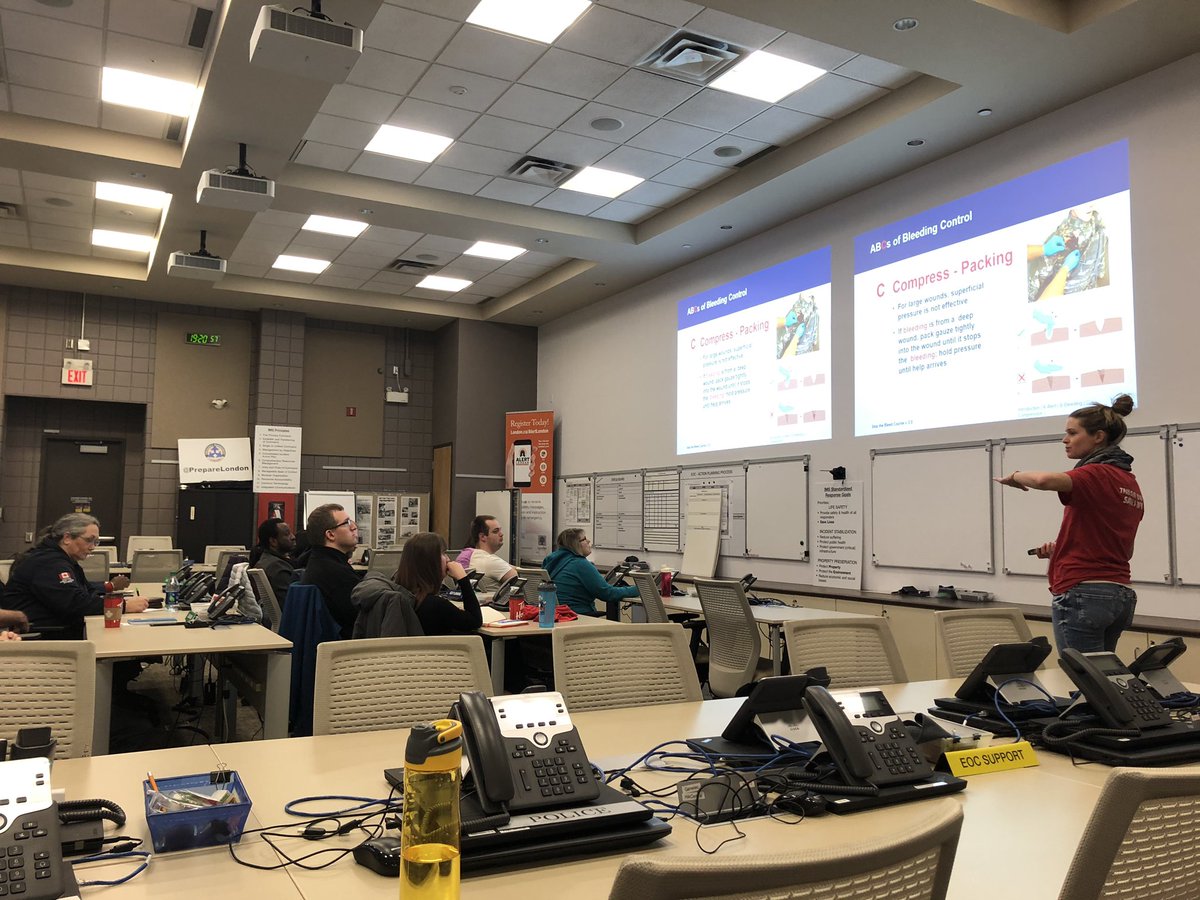 LHSCCanada's tweet image. Our #LHSCTraumaProgram is out teaching members of the Emergency Management Team for London and surrounding area. For more details on how you can #StopTheBleed email trauma@lhsc.on.ca