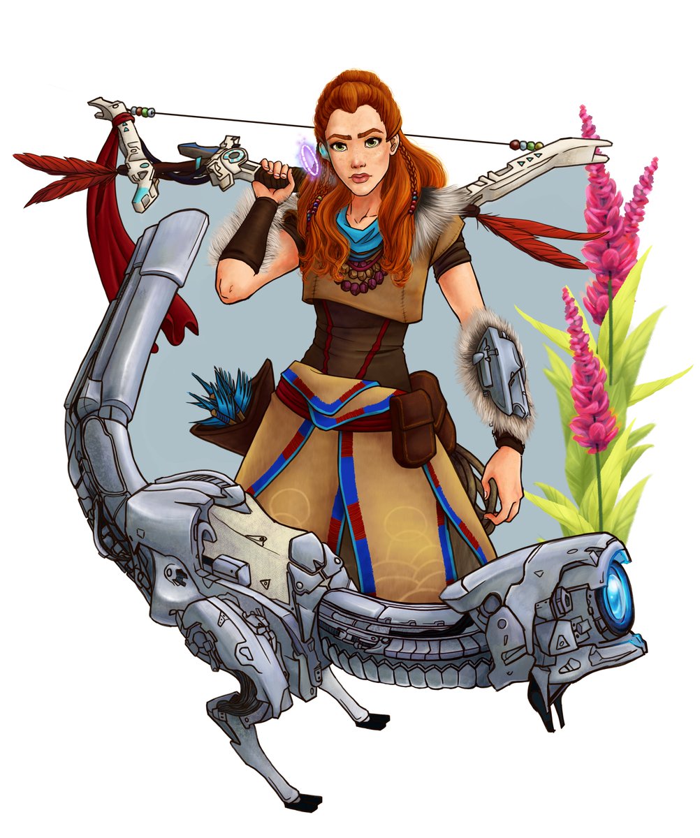Happy 3rd anniversary to #HorizonZeroDawn one of the best games I've ever played! Have this fan art I did for it a little while ago. #Aloy #HZD