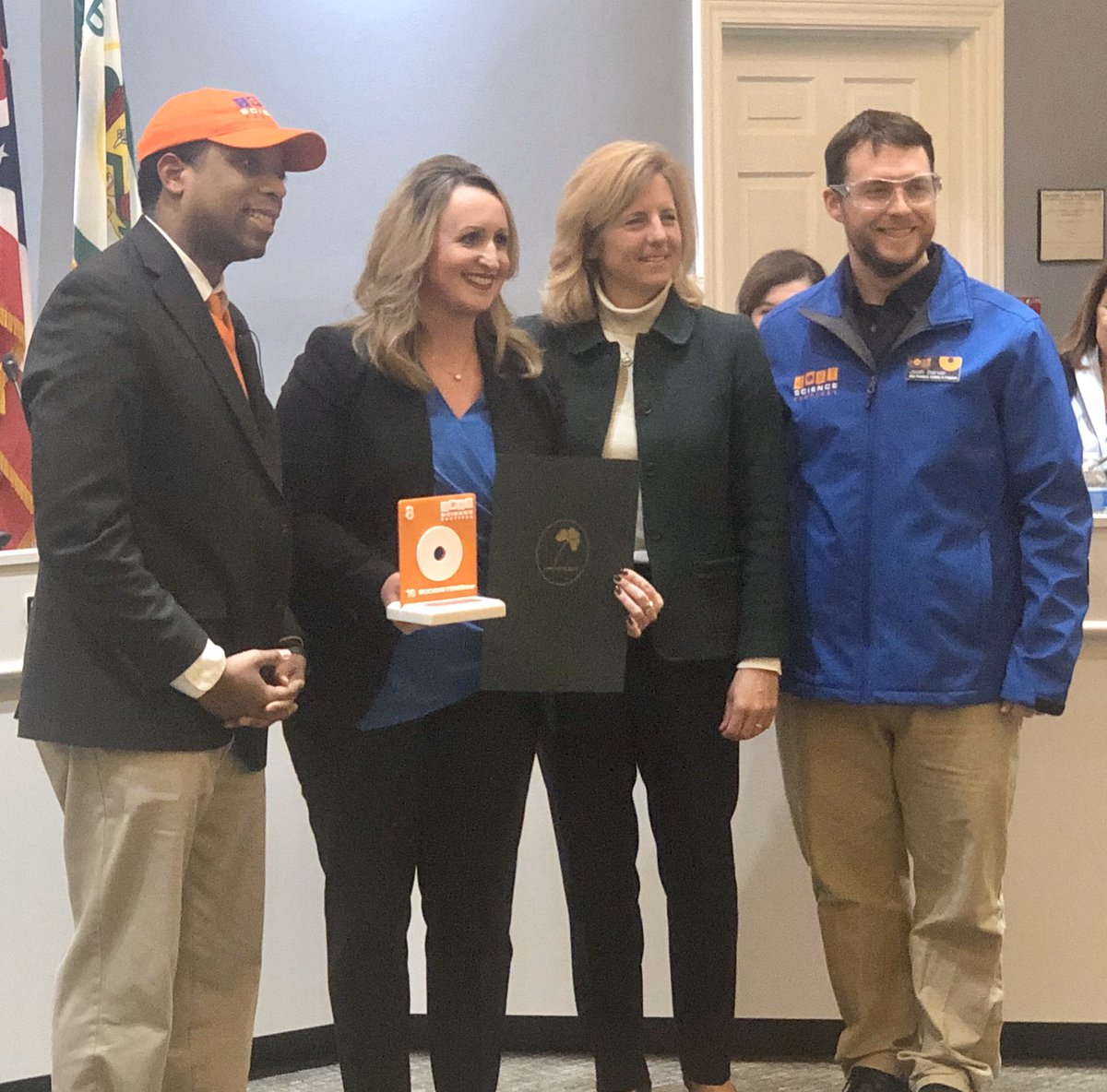 DublinOhio's tweet photo. We were honored to have @COSI at our council meeting tonight to recognize @MeganOCa11aghan as our #COSIStemStar https://t.co/VgivKqyHGk