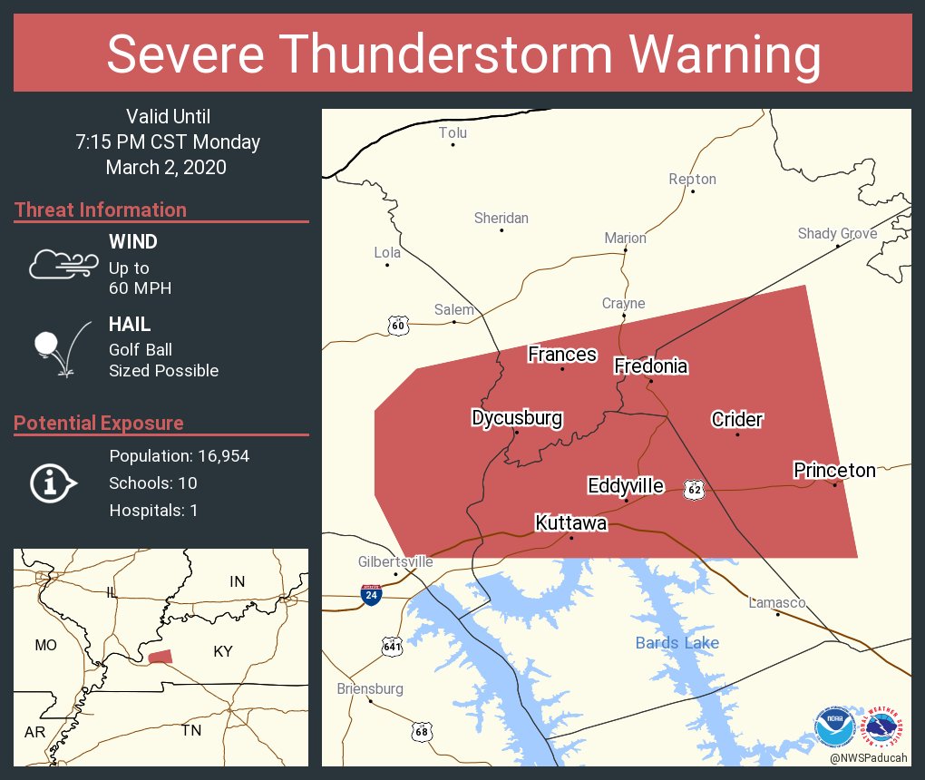 NWS Paducah, KY on Twitter "Severe Thunderstorm Warning continues for