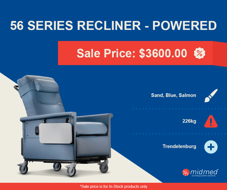 midmedau's tweet photo. 🎊 Champion 56 Series (Powered) Recliner Sale! 🎊

- Available Colours: Sand, Blue, Salmon
- Safe Working Load: 226kg
- Includes: Trendelenburg

Contact #Midmed to secure your 56 Series Powered Recliner today!

*Sale price is for in-stock products only https://t.co/allykUIdao