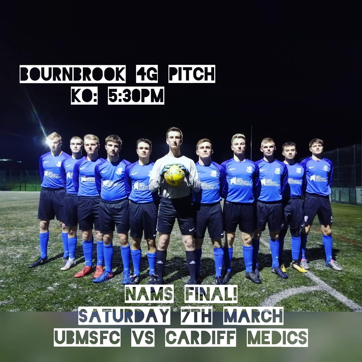 This Saturday we play our biggest game of the year. UBMSFC take on <a href="/CardiffMedsFC/">Cardiff Medics FC</a> in the NAMS (National Association of Medical Schools) Final. Follow this link if you fancy attending: facebook.com/events/s/nams-…
