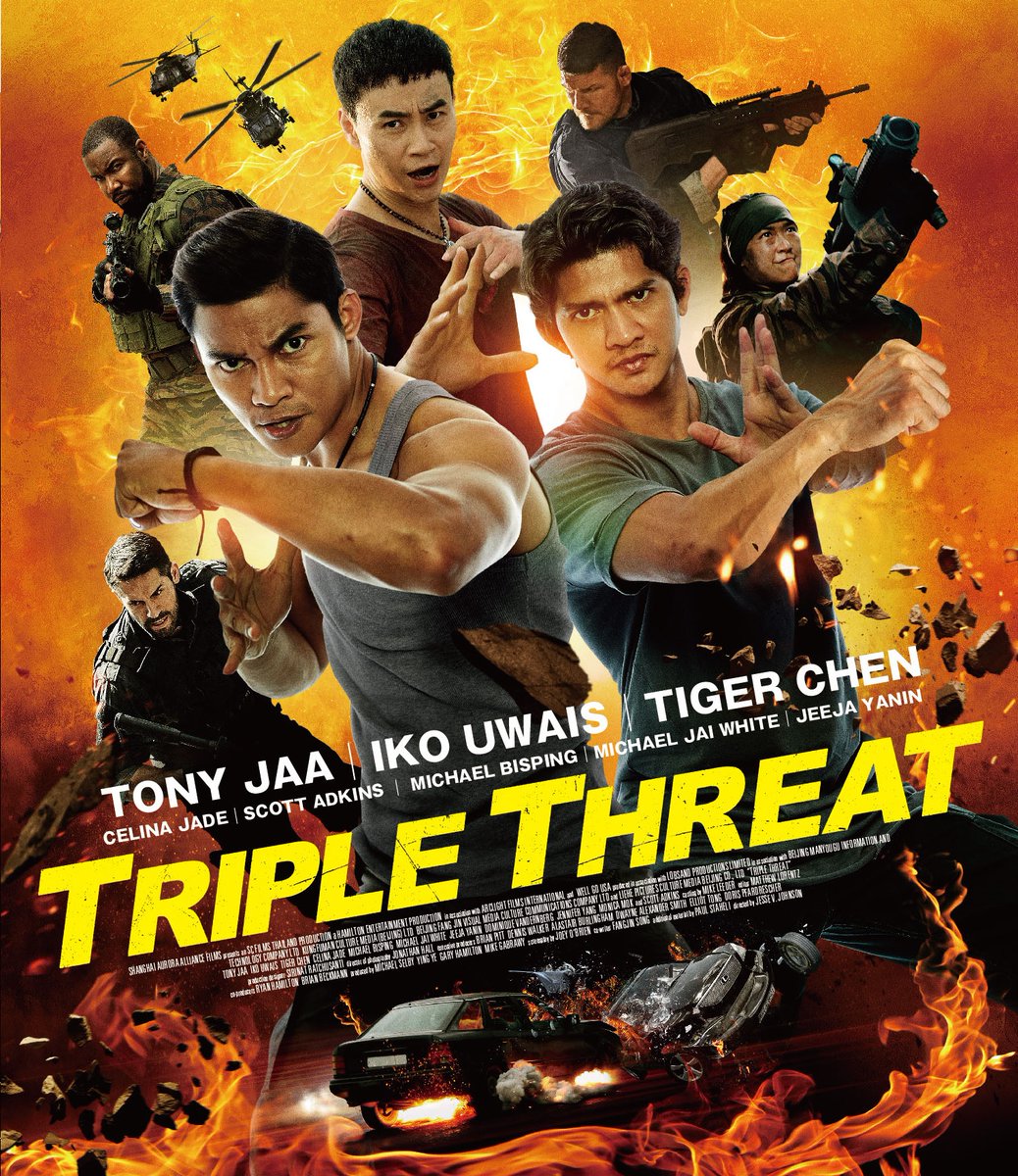 triplethreatjp's tweet photo. 今日は
世間にとっては楽しいひな祭りかもしれないが
皆にとっては楽しい #タイガー・チェン の誕生日だ‼
 
3⃣月3⃣日に生まれた3⃣に愛された男🔥
#トリプル・スレット でも暴れるカンフーの虎、タイガー・チェン💥
　
そしてぇ～、『トリプル・スレット』ブルーレイ＆DVDは明日発売だ💪 https://t.co/ogL2tZ0TaX