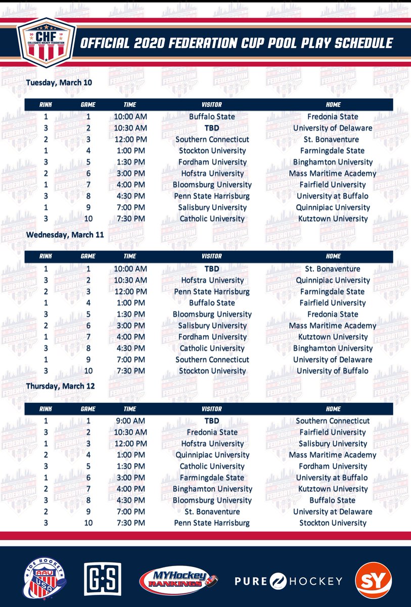Ding-Ding... Round 1... <a href="/MYHockeyRanking/">MYHockey Rankings</a> <a href="/GameSheetInc/">GameSheet Inc.</a>
@AauHockey <a href="/PureHockey/">Pure Hockey</a> @sportsYouApp <a href="/rsportz/">RSportz</a> <a href="/BDEHockey/">Black Dog Hockey</a> <a href="/TheEmpireHockey/">Empire Collegiate Hockey Conference</a> <a href="/unychl/">UNYCHL</a> <a href="/dvchc_media/">DVCHC Men's Hockey</a>