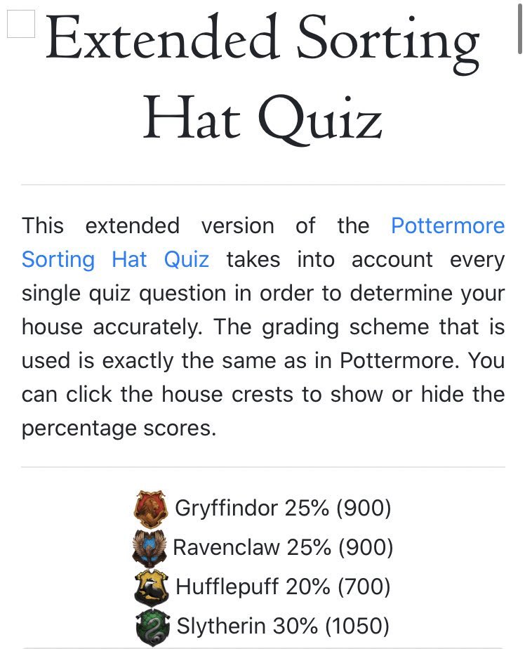 The Extended Sorting Hat Quiz