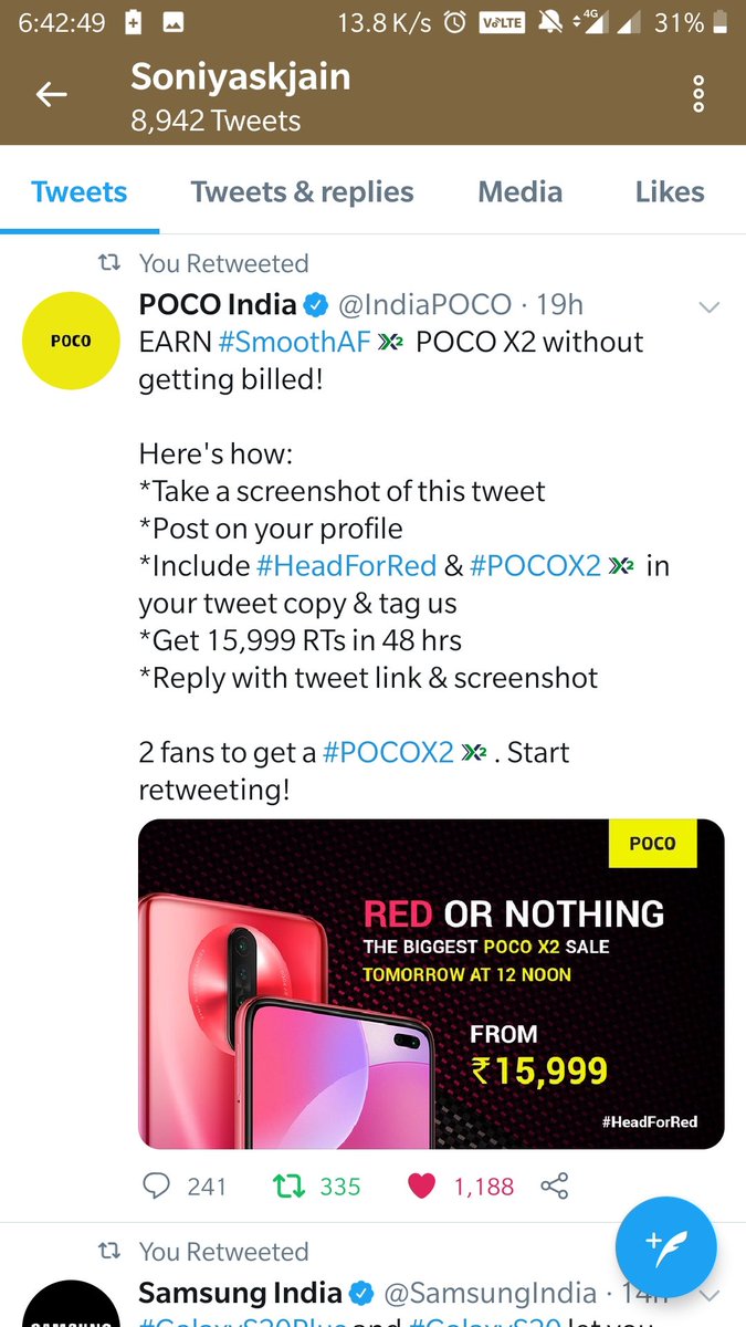 soniyaaajain's tweet photo. @IndiaPOCO Done😍.💢💢💢💢☑️☑️☑️☑️☑️

#SmoothAF #POCOX2 #HeadForRed #POCOX2 @IndiaPOCO

@MISHI33905752 
@CHARMYSKJ 
@Sandeepkj62401 https://t.co/XXeVPpKUYT