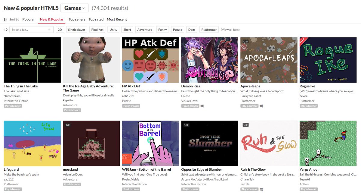 backyard_giant's tweet photo. Thanks everyone so much for the support on Apoca-leaps! We've managed to get to 5th in the new and popular HTML5 category on @itchio! For us this is a massive achievement, play the game here: https://t.co/yNSSQxkejg
#gamedev
#indiedev
#Jamfuser2020
@Tranzfuser https://t.co/Y7y0qV56xu
