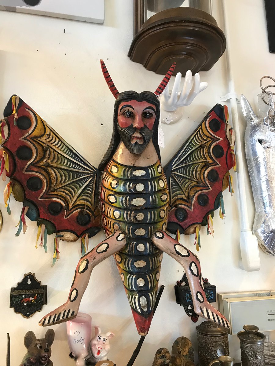 HeatherClauson's tweet photo. I’m shook. I found this butterfly sculpture at an antique shop in Palm Springs that bears an uncanny resemblance to Jonathan Van Ness (@jvn). https://t.co/Bn6tXhpHgl